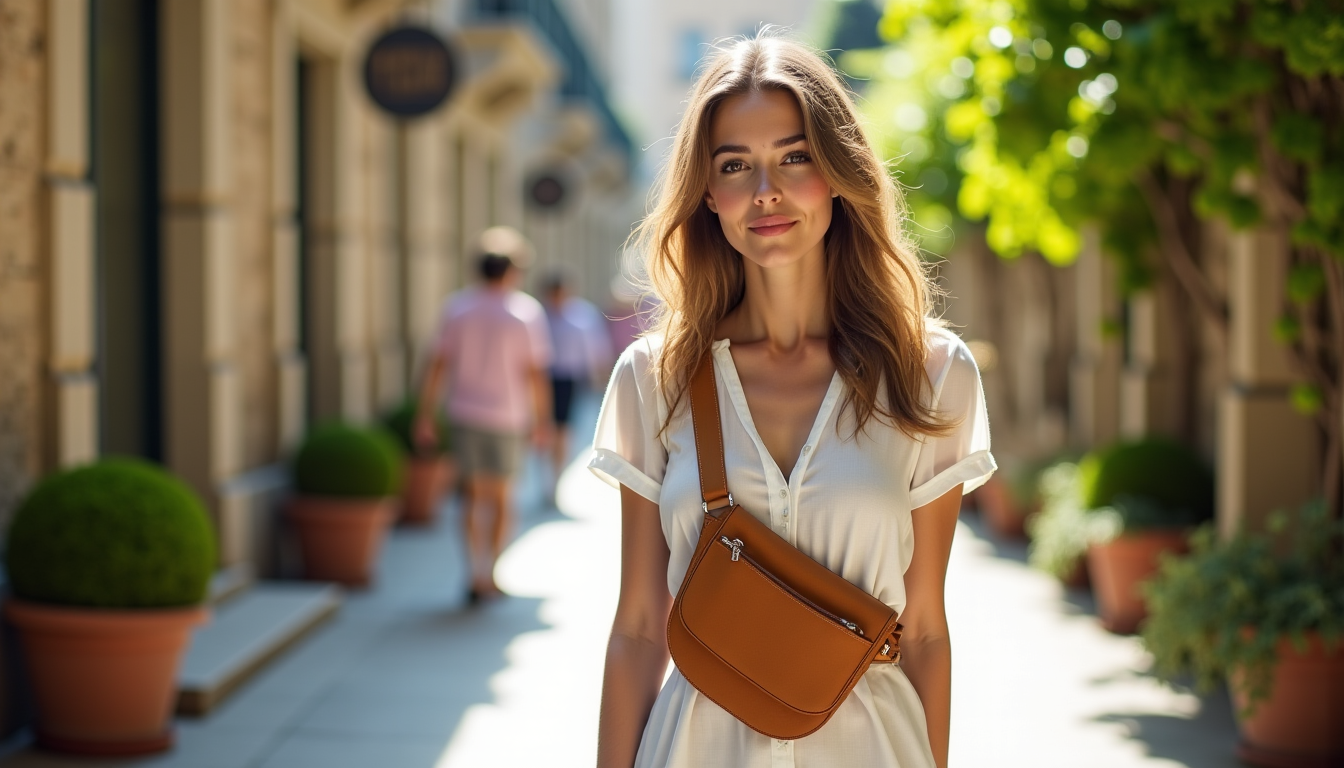 Illustration : décontracté, facile à attraper, moins formel quotidien, bohème, — le sac banane chic pour femme est l'accessoire indispensable de la saison