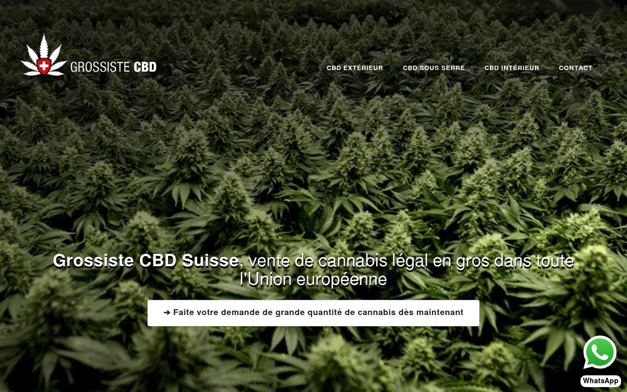 Apercu du site Grossiste CBD Suisse
