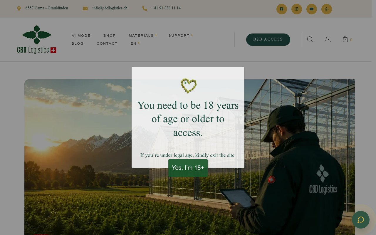 Apercu du site CBD Logistics Switzerland